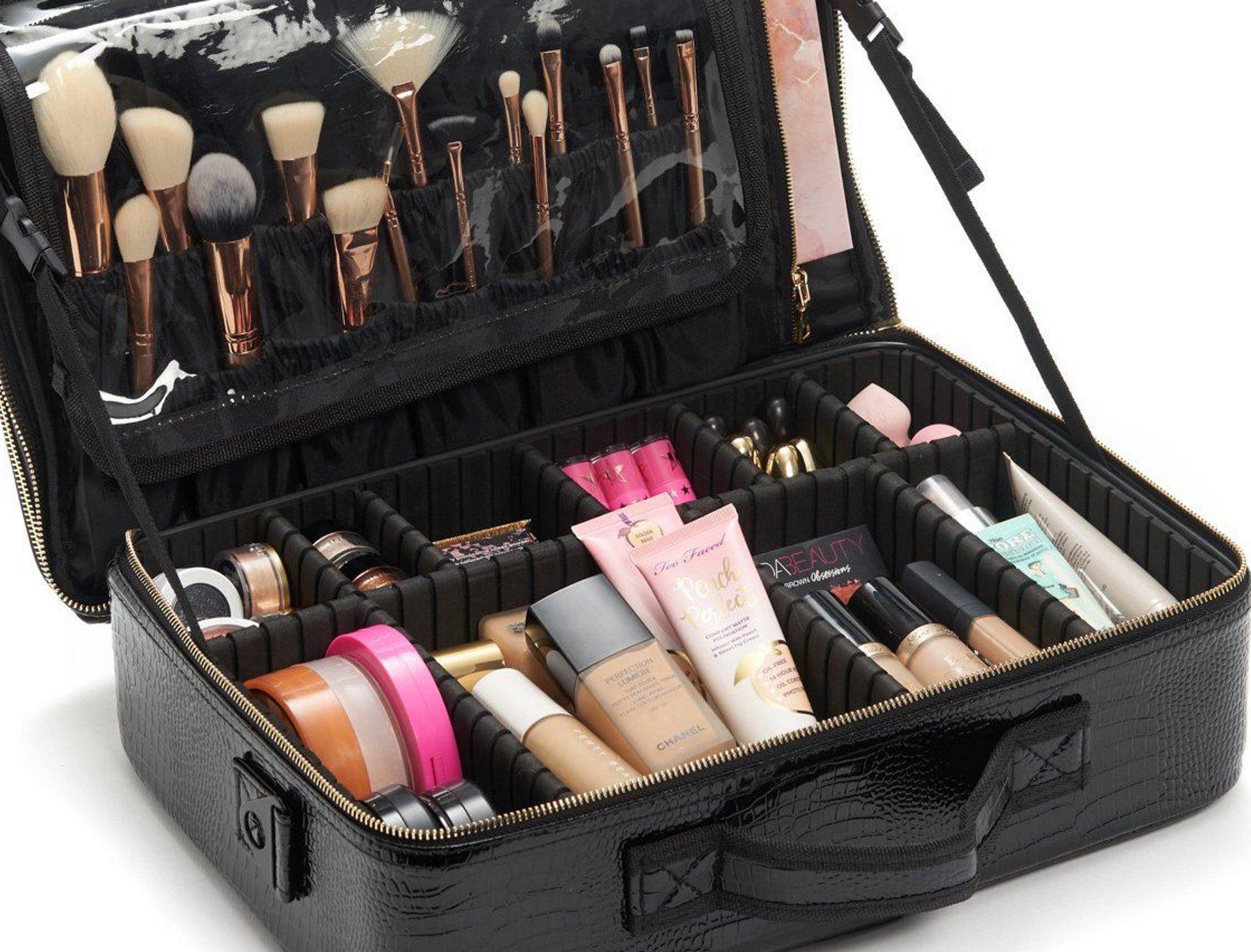 best makeup organizer bag travel Vegan Organized Bag, TSA Approved, Waterproof, Rose Pink Jetsetter Train Case, Hudson+Bleecker Size 11x5x8 / 28x13x20 cm The 10 Best Makeup Bags