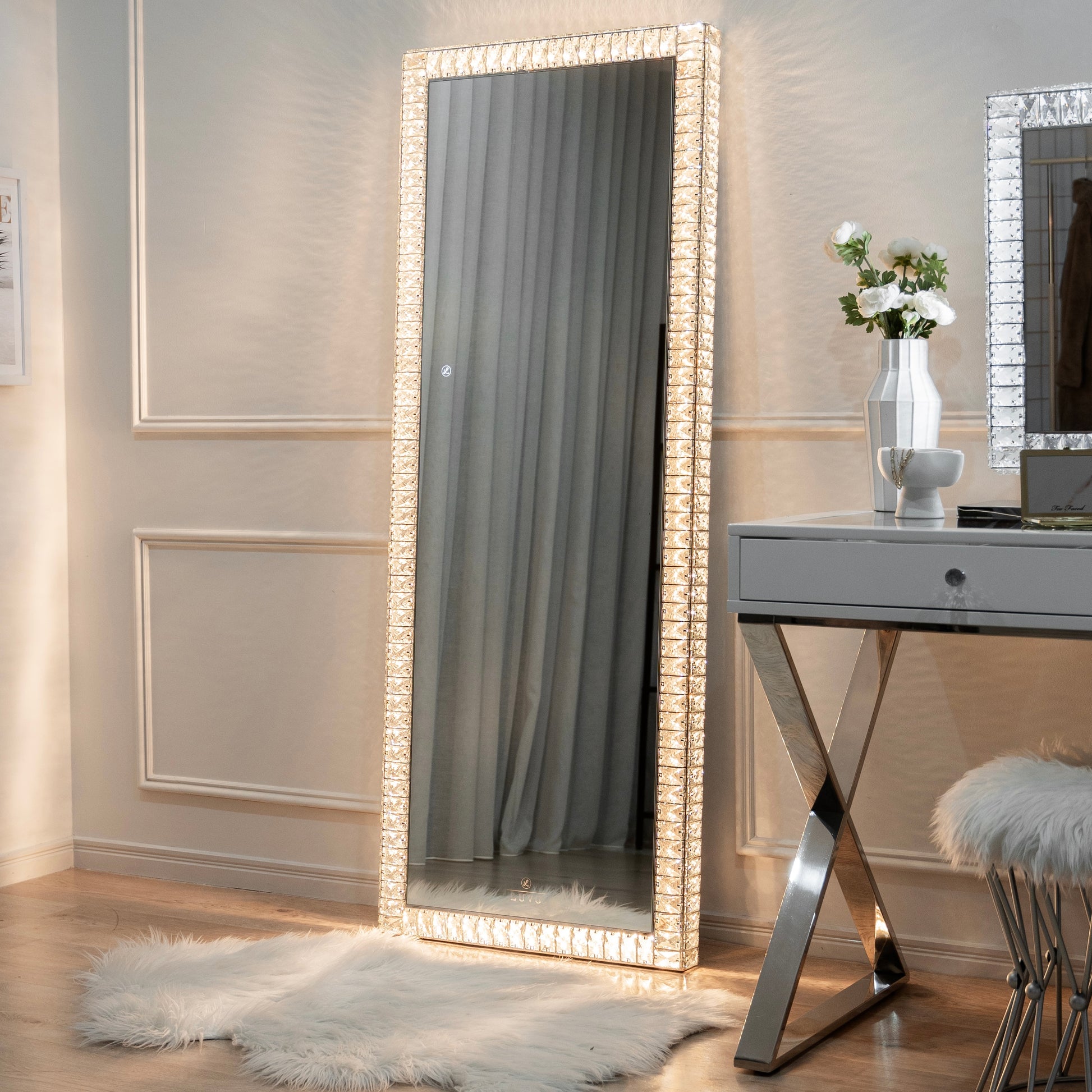 Diamond Floor Mirror - Luvo Store -  Vanity Mirrors