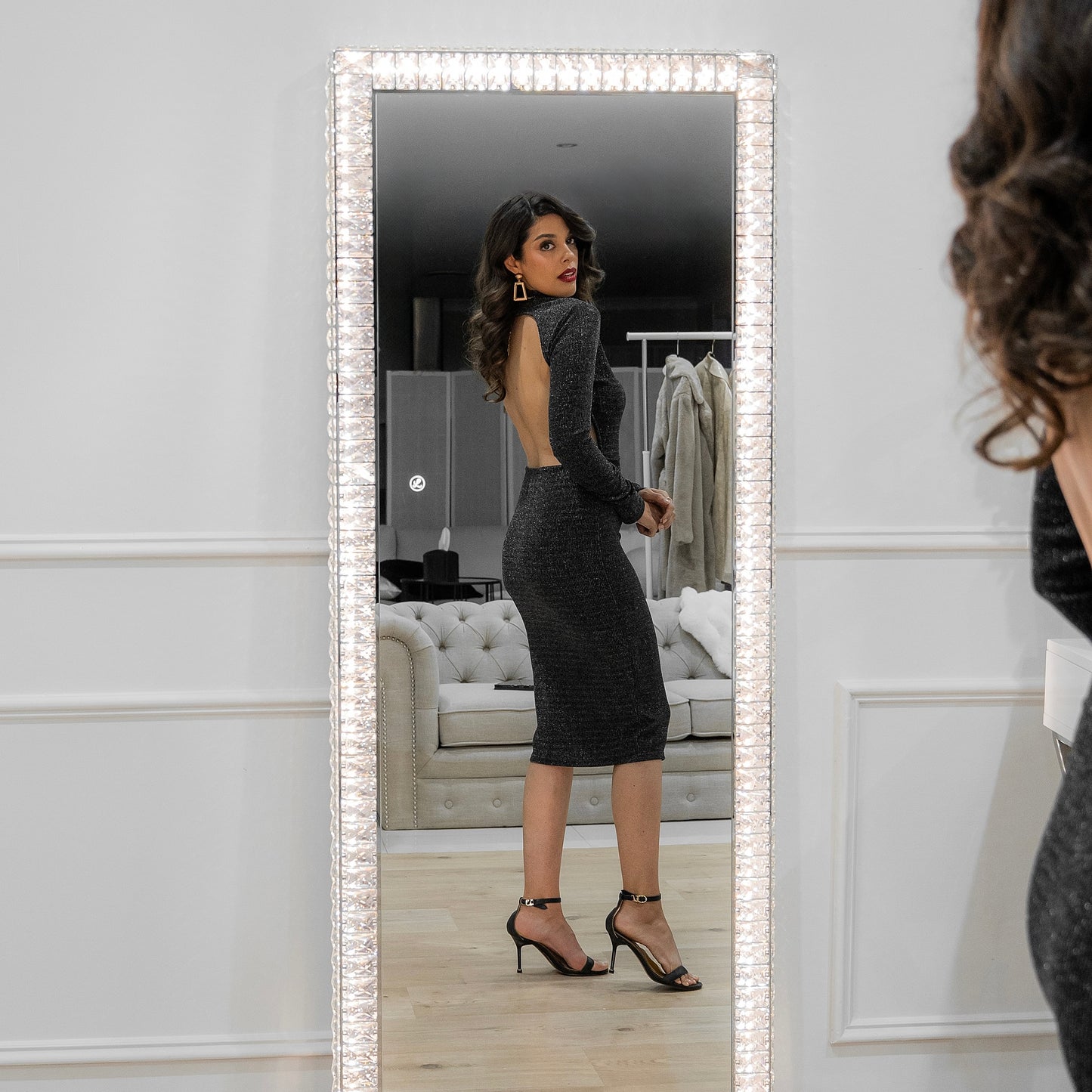 Diamond Floor Mirror - Luvo Store -  Vanity Mirrors