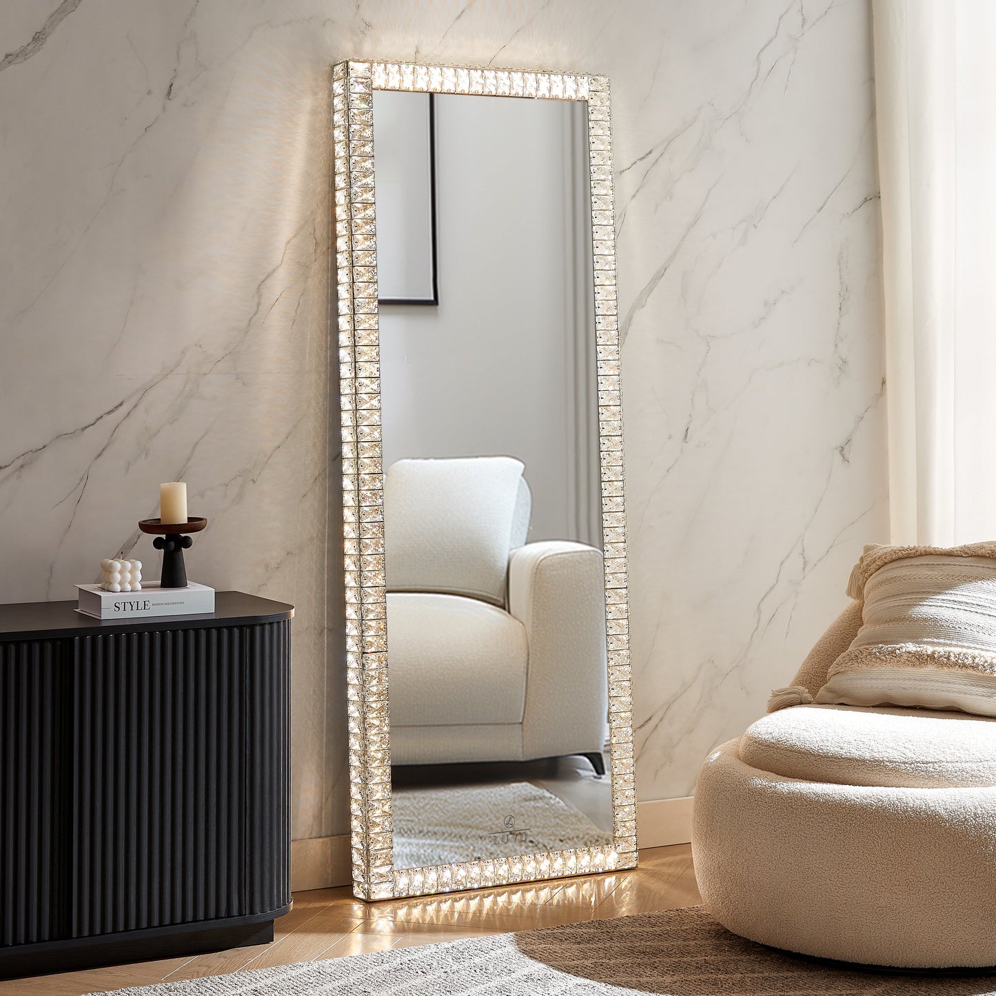 Diamond Floor Mirror - Luvo Store -  Vanity Mirrors