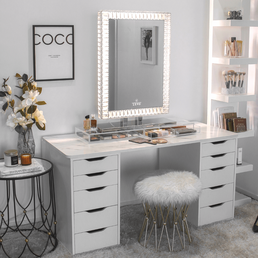 Diamond Vanity Mirror - Tall - Luvo Store -  Vanity Mirrors