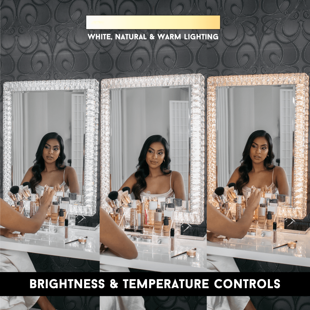 Diamond Vanity Mirror - Tall - Luvo Store -  Vanity Mirrors