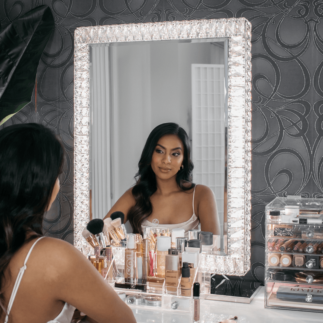 Diamond Vanity Mirror - Tall - Luvo Store -  Vanity Mirrors