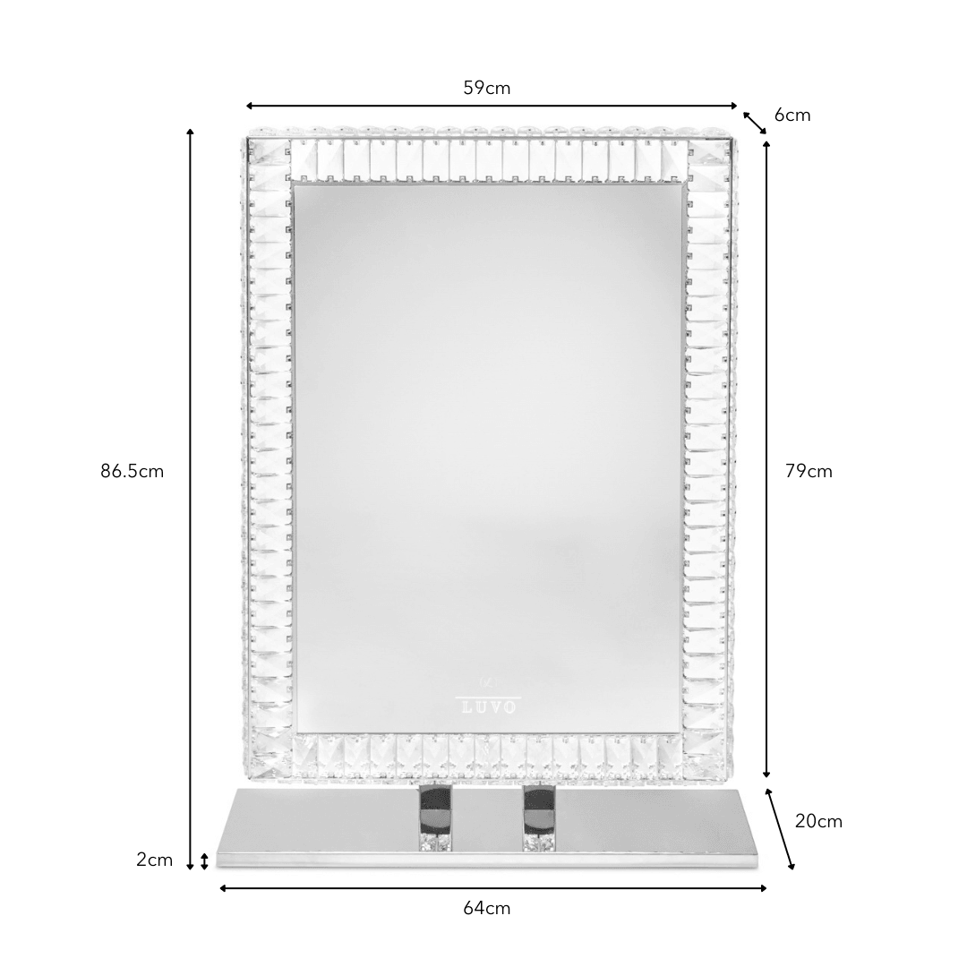 Diamond Vanity Mirror - Tall - Luvo Store -  Vanity Mirrors