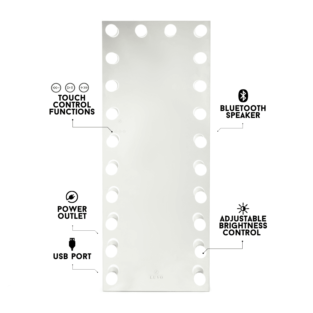 Hollywood Floor Mirror - Luvo Store -  Vanity Mirrors